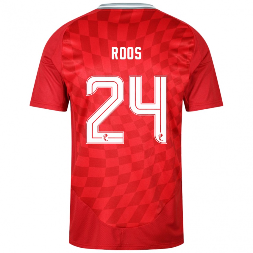 Børn Kelle Roos #24 Rød Hjemmebane Spillertrøjer 2024/25 Trøje T-Shirt