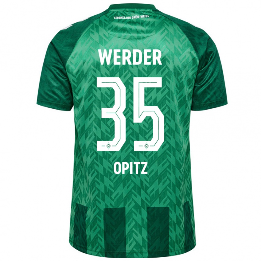 Børn Leon Opitz #35 Grøn Hjemmebane Spillertrøjer 2024/25 Trøje T-Shirt