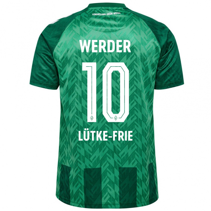 Børn Dennis Lütke-Frie #10 Grøn Hjemmebane Spillertrøjer 2024/25 Trøje T-Shirt