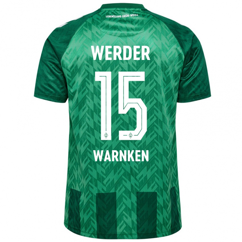 Børn Jannes Warnken #15 Grøn Hjemmebane Spillertrøjer 2024/25 Trøje T-Shirt