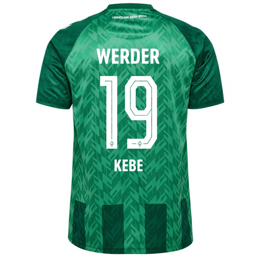 Børn David Kébé #19 Grøn Hjemmebane Spillertrøjer 2024/25 Trøje T-Shirt