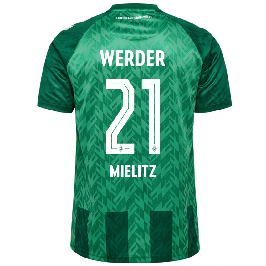 Børn Sebastian Mielitz #21 Grøn Hjemmebane Spillertrøjer 2024/25 Trøje T-Shirt