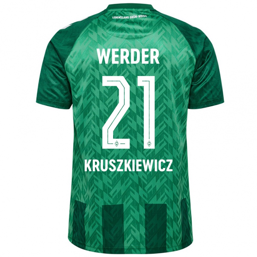 Børn Jakub Kruszkiewicz #21 Grøn Hjemmebane Spillertrøjer 2024/25 Trøje T-Shirt