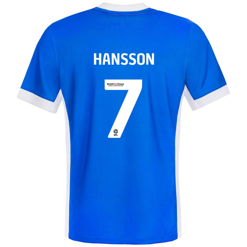 Børn Emil Hansson #7 Blå Hvid Hjemmebane Spillertrøjer 2024/25 Trøje T-Shirt