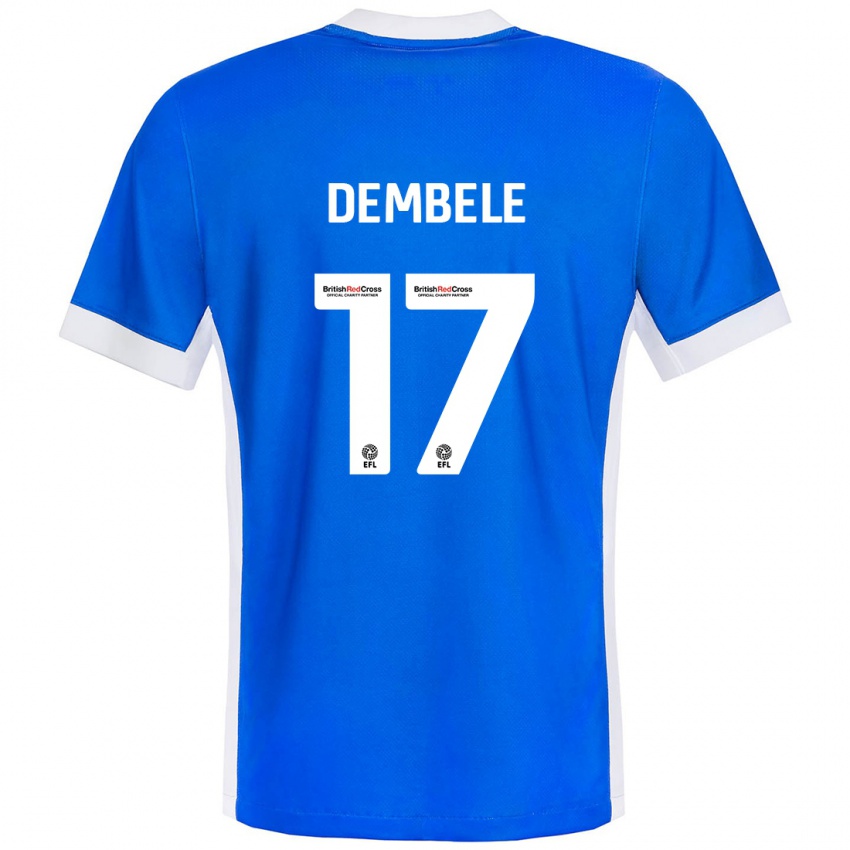 Børn Siriki Dembélé #17 Blå Hvid Hjemmebane Spillertrøjer 2024/25 Trøje T-Shirt