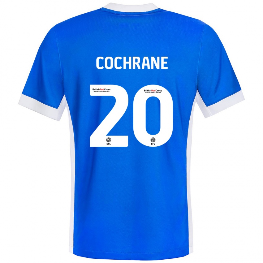 Børn Alex Cochrane #20 Blå Hvid Hjemmebane Spillertrøjer 2024/25 Trøje T-Shirt