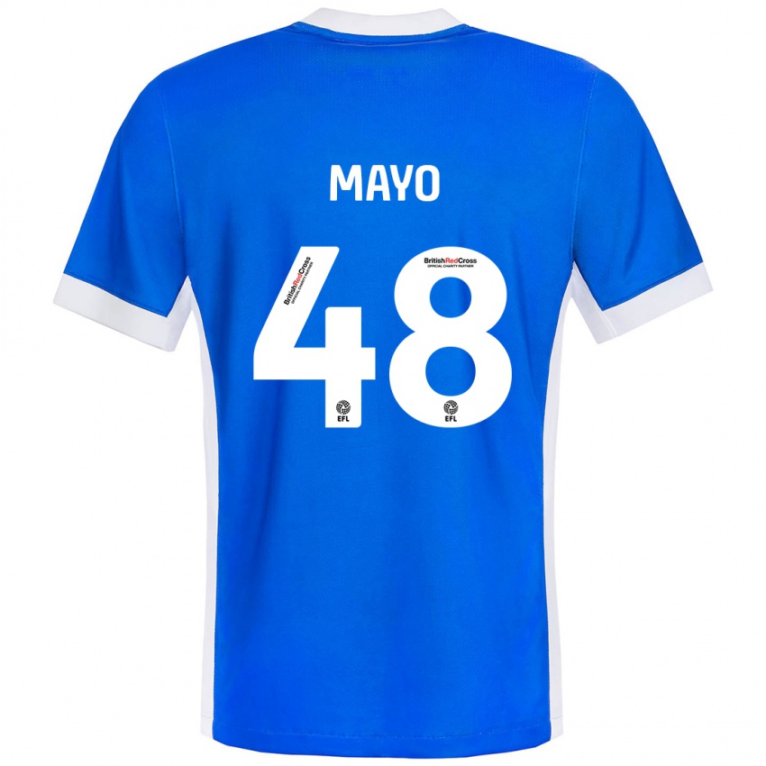 Børn Bradley Mayo #48 Blå Hvid Hjemmebane Spillertrøjer 2024/25 Trøje T-Shirt