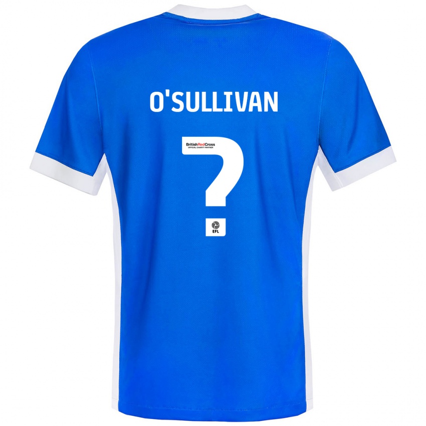 Børn William O'sullivan #0 Blå Hvid Hjemmebane Spillertrøjer 2024/25 Trøje T-Shirt