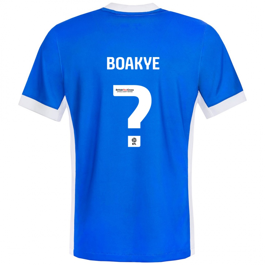 Børn Godfred Boakye #0 Blå Hvid Hjemmebane Spillertrøjer 2024/25 Trøje T-Shirt