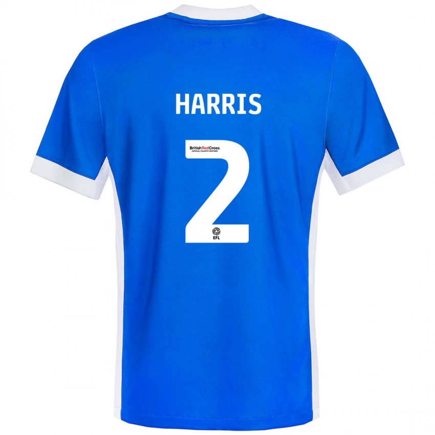 Børn Martha Harris #2 Blå Hvid Hjemmebane Spillertrøjer 2024/25 Trøje T-Shirt