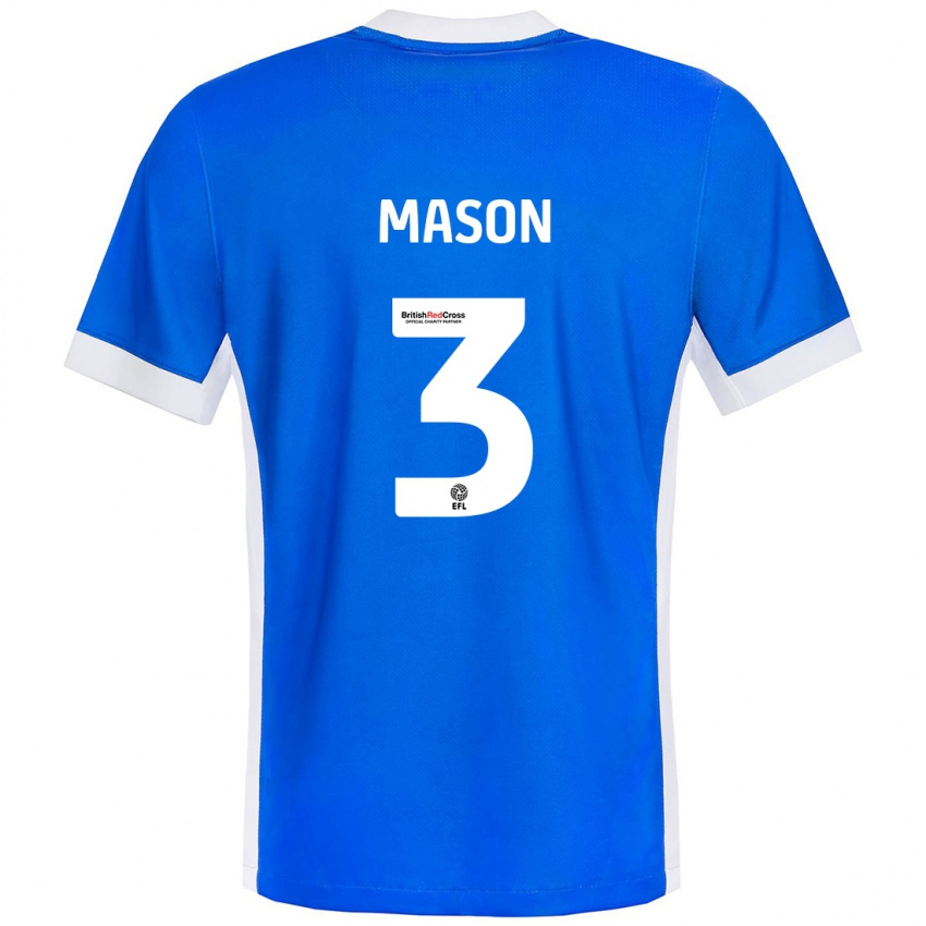 Børn Ellie Mason #3 Blå Hvid Hjemmebane Spillertrøjer 2024/25 Trøje T-Shirt