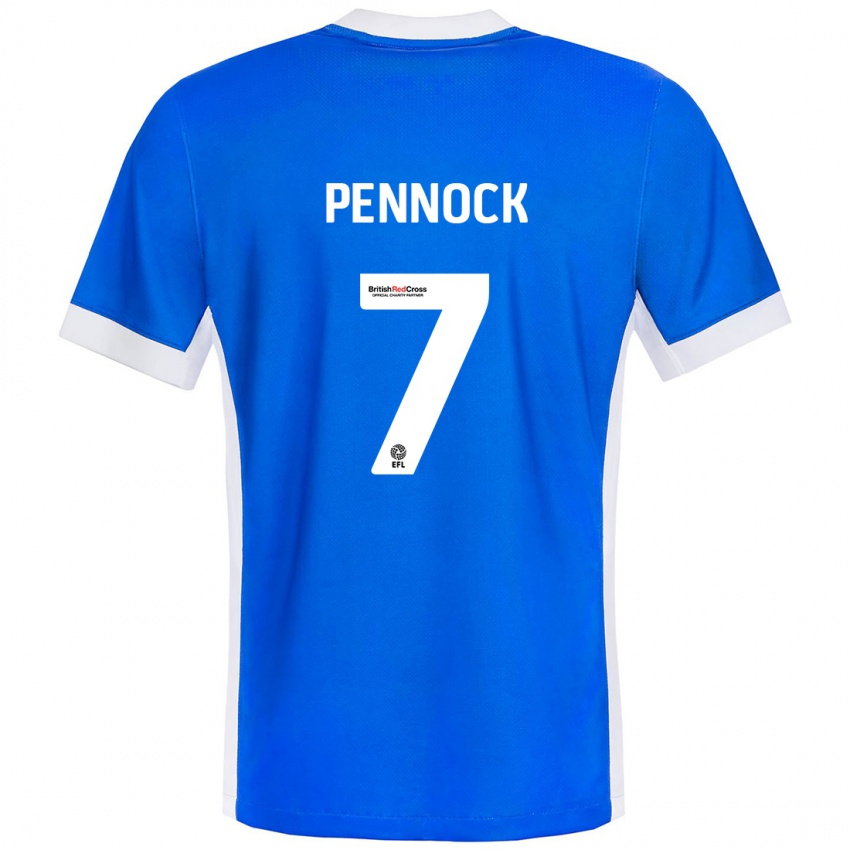 Børn Jade Pennock #7 Blå Hvid Hjemmebane Spillertrøjer 2024/25 Trøje T-Shirt