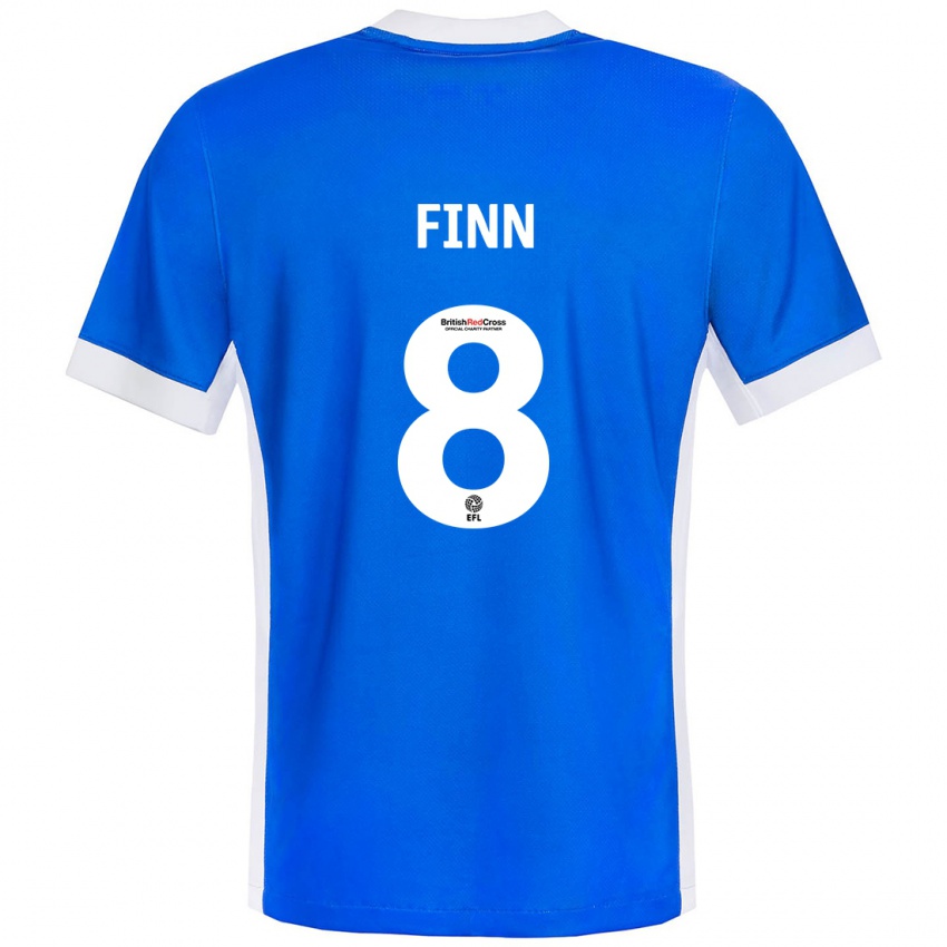 Børn Jamie Finn #8 Blå Hvid Hjemmebane Spillertrøjer 2024/25 Trøje T-Shirt