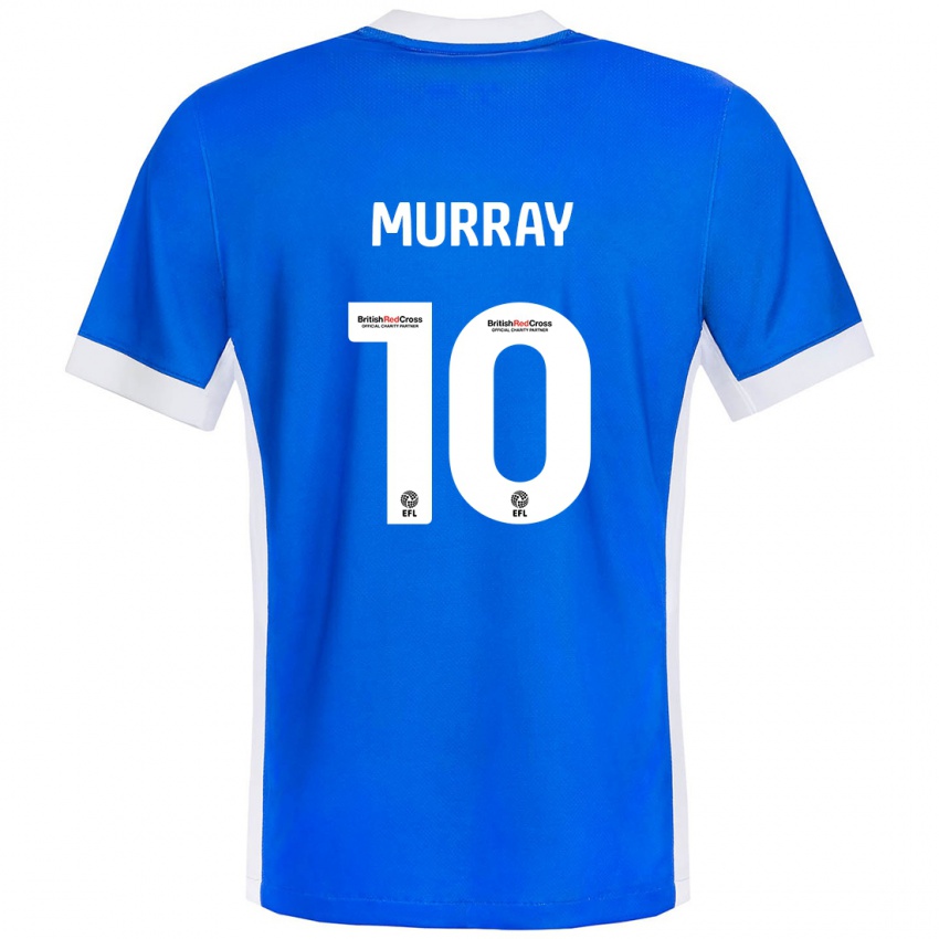 Børn Christie Murray #10 Blå Hvid Hjemmebane Spillertrøjer 2024/25 Trøje T-Shirt