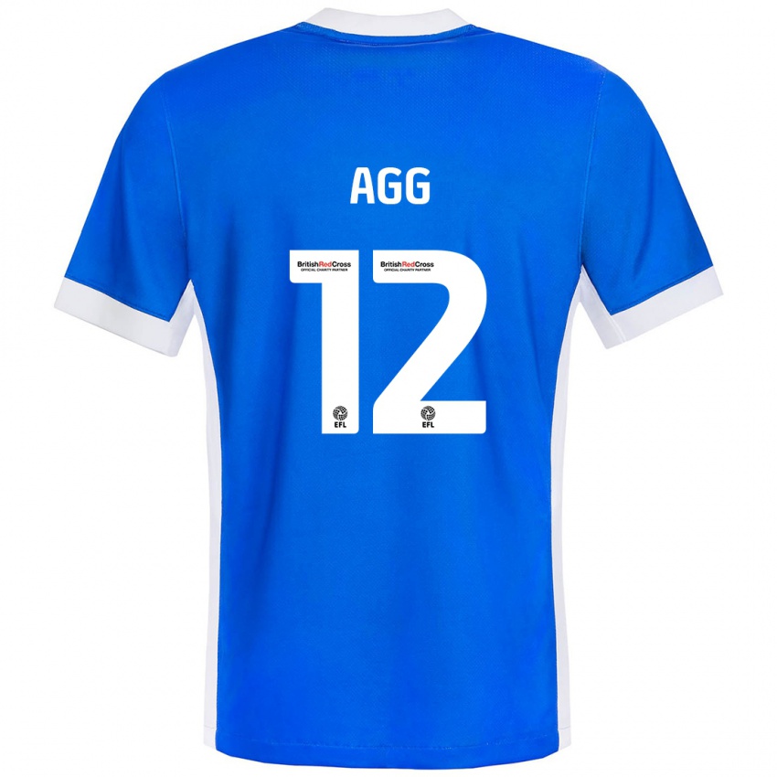 Børn Lily Agg #12 Blå Hvid Hjemmebane Spillertrøjer 2024/25 Trøje T-Shirt