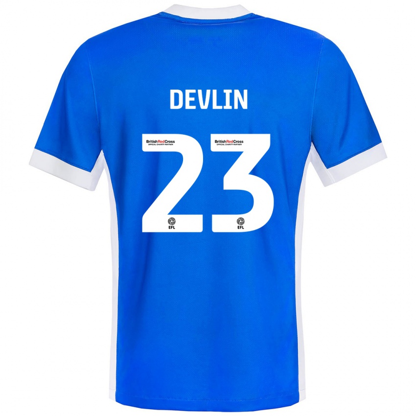 Børn Charlotte Devlin #23 Blå Hvid Hjemmebane Spillertrøjer 2024/25 Trøje T-Shirt