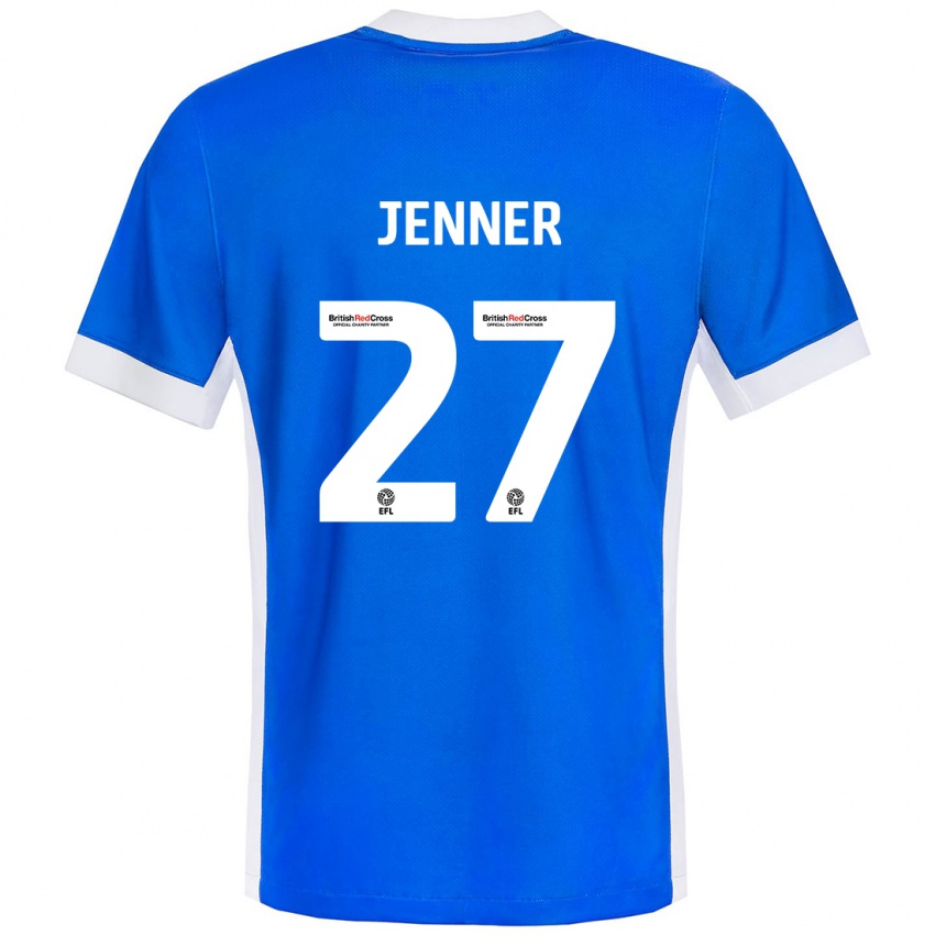 Børn Abbi Jenner #27 Blå Hvid Hjemmebane Spillertrøjer 2024/25 Trøje T-Shirt