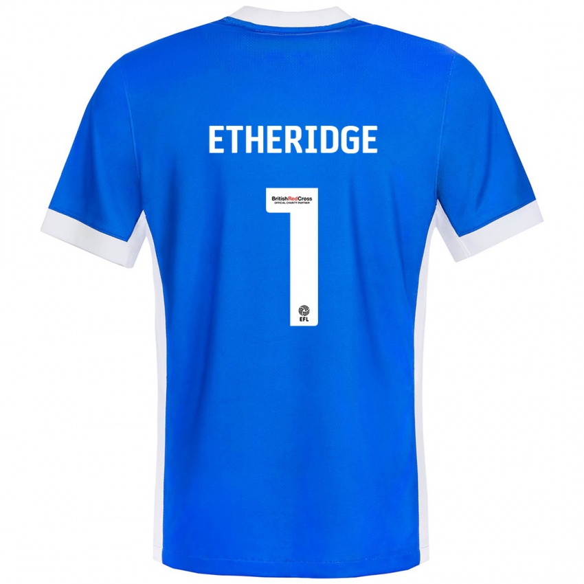 Børn Neil Etheridge #1 Blå Hvid Hjemmebane Spillertrøjer 2024/25 Trøje T-Shirt