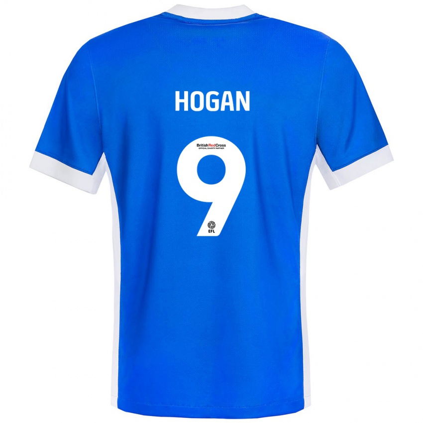 Børn Scott Hogan #9 Blå Hvid Hjemmebane Spillertrøjer 2024/25 Trøje T-Shirt