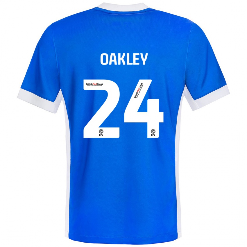 Børn Marcel Oakley #24 Blå Hvid Hjemmebane Spillertrøjer 2024/25 Trøje T-Shirt