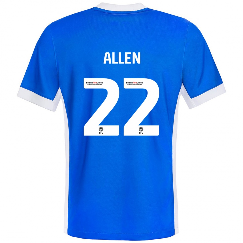 Børn Remi Allen #22 Blå Hvid Hjemmebane Spillertrøjer 2024/25 Trøje T-Shirt