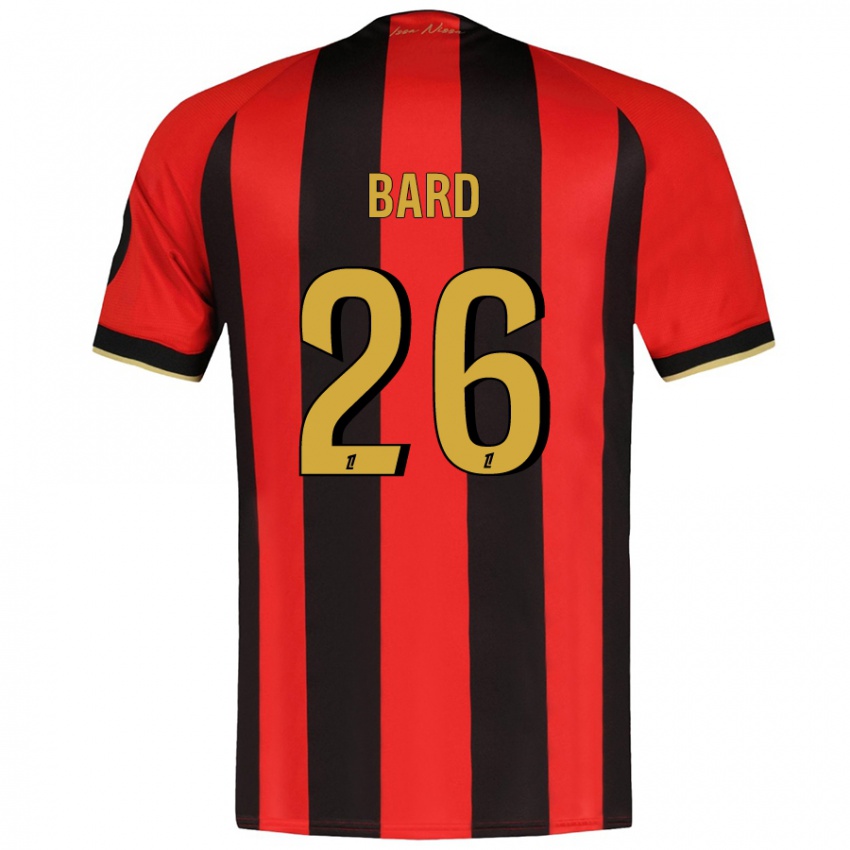 Børn Melvin Bard #26 Rød Sort Hjemmebane Spillertrøjer 2024/25 Trøje T-Shirt