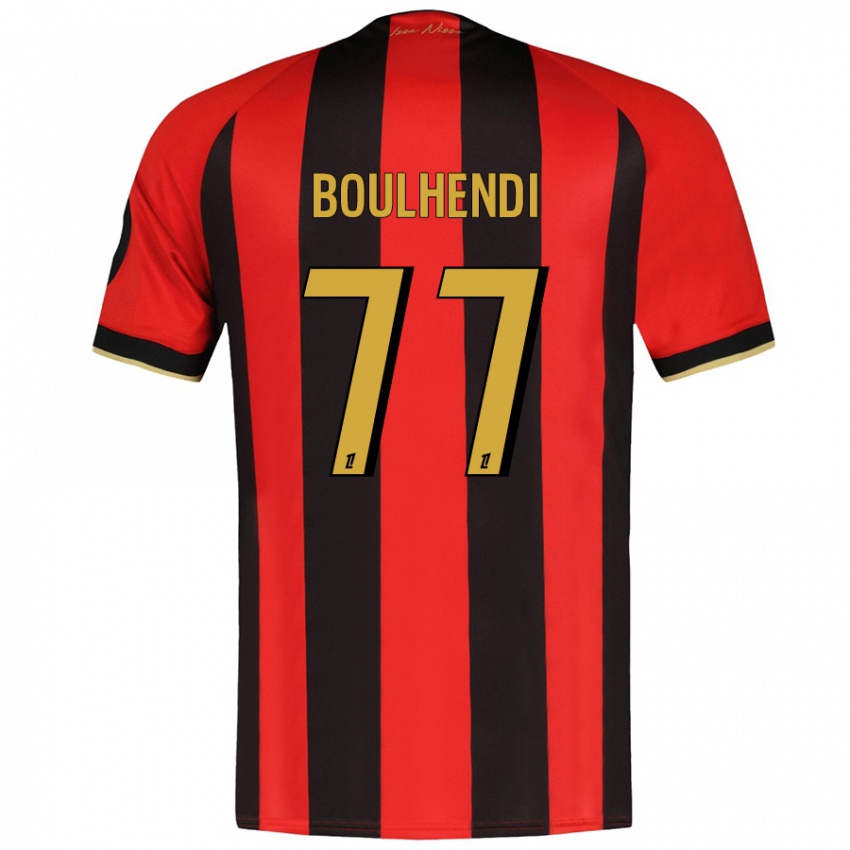 Børn Teddy Boulhendi #77 Rød Sort Hjemmebane Spillertrøjer 2024/25 Trøje T-Shirt