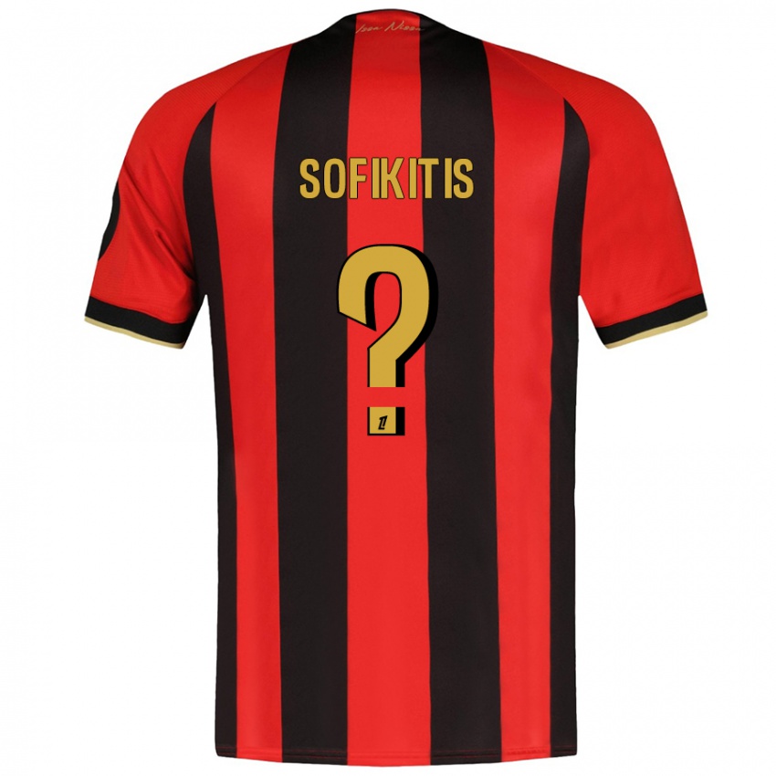 Børn Yanis Sofikitis #0 Rød Sort Hjemmebane Spillertrøjer 2024/25 Trøje T-Shirt