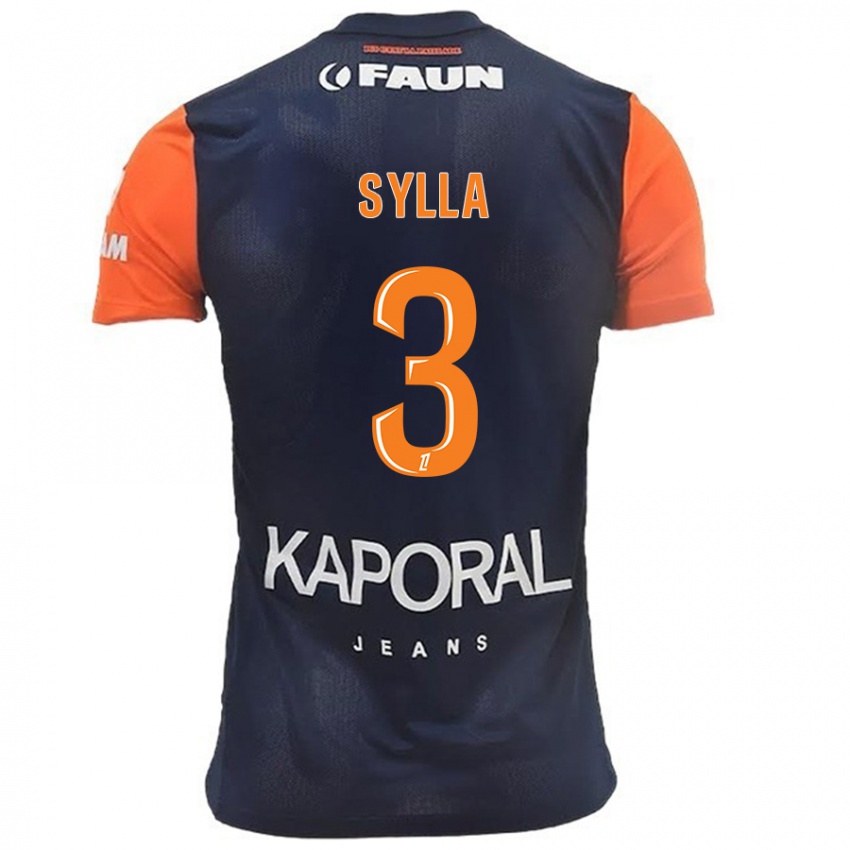 Børn Issiaga Sylla #3 Marineblå Orange Hjemmebane Spillertrøjer 2024/25 Trøje T-Shirt