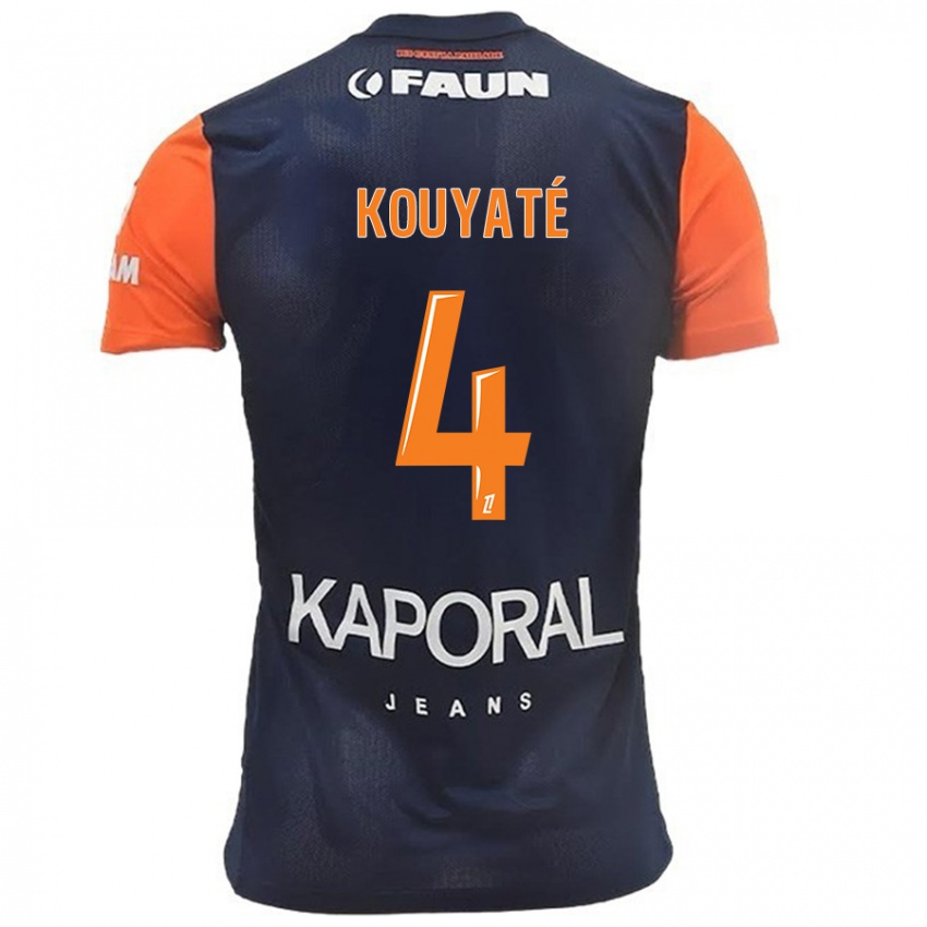 Børn Kiki Kouyaté #4 Marineblå Orange Hjemmebane Spillertrøjer 2024/25 Trøje T-Shirt