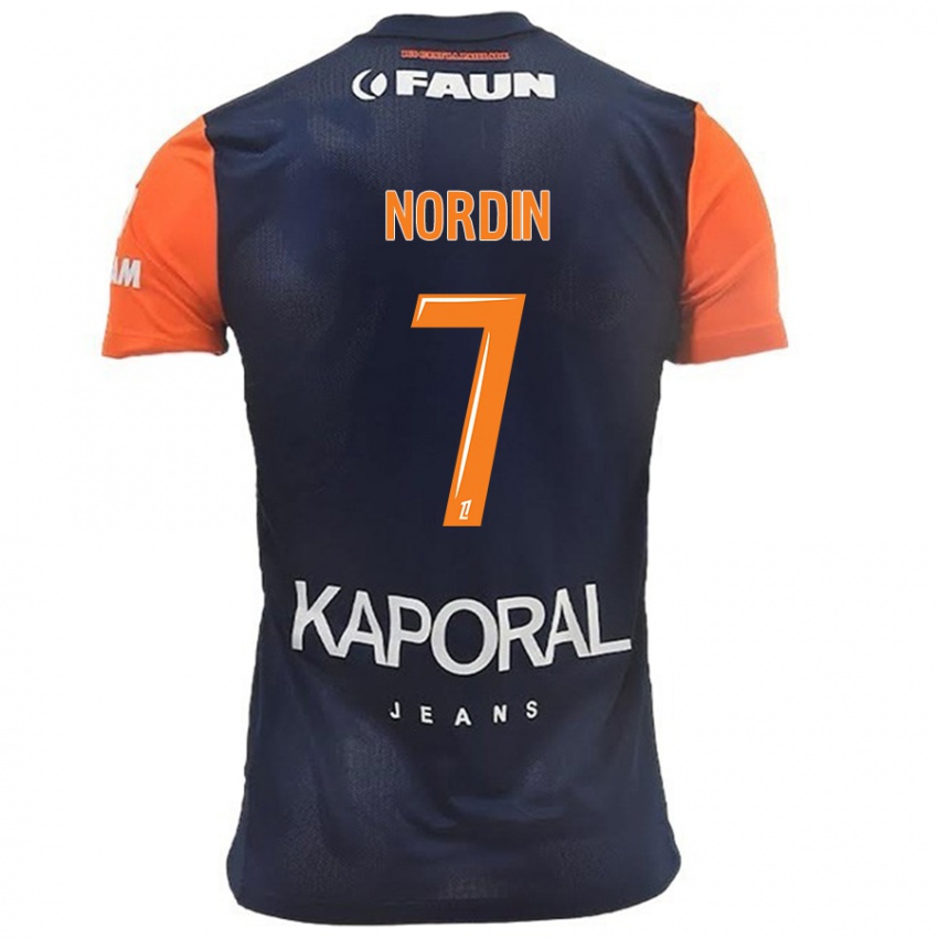 Børn Arnaud Nordin #7 Marineblå Orange Hjemmebane Spillertrøjer 2024/25 Trøje T-Shirt