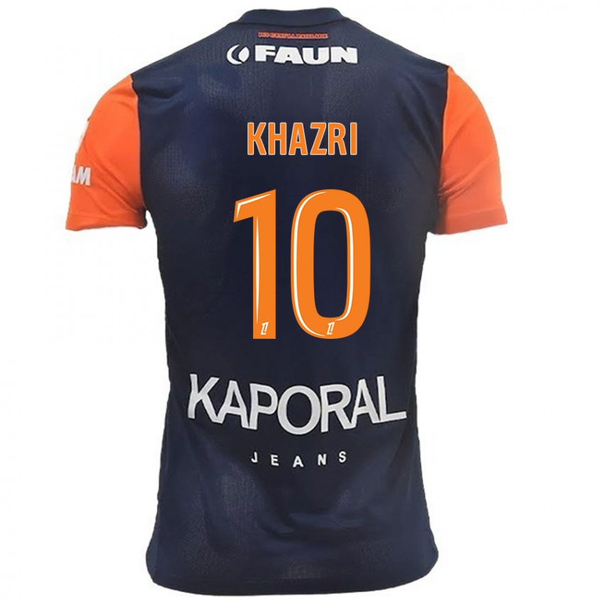 Børn Wahbi Khazri #10 Marineblå Orange Hjemmebane Spillertrøjer 2024/25 Trøje T-Shirt