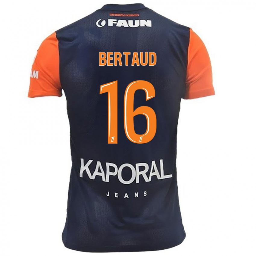 Børn Dimitry Bertaud #16 Marineblå Orange Hjemmebane Spillertrøjer 2024/25 Trøje T-Shirt