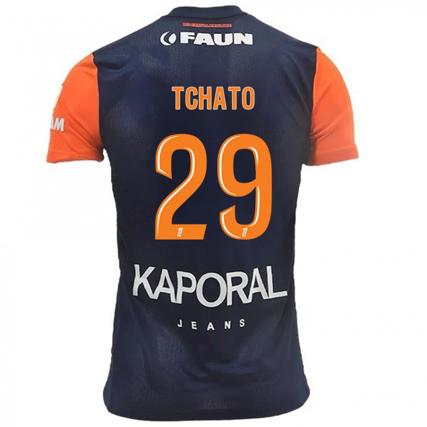 Børn Enzo Tchato #29 Marineblå Orange Hjemmebane Spillertrøjer 2024/25 Trøje T-Shirt