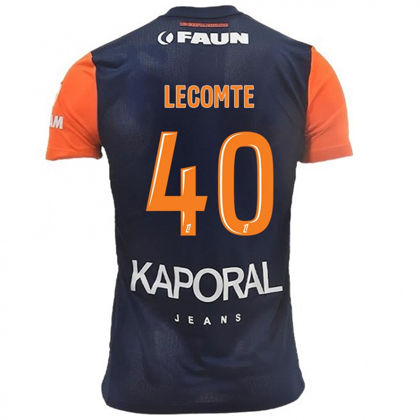 Børn Benjamin Lecomte #40 Marineblå Orange Hjemmebane Spillertrøjer 2024/25 Trøje T-Shirt