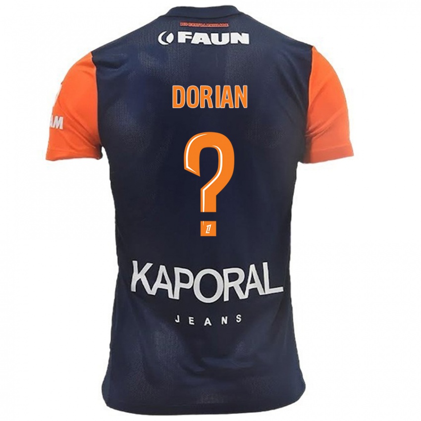 Børn Dorian Guerreiro #0 Marineblå Orange Hjemmebane Spillertrøjer 2024/25 Trøje T-Shirt