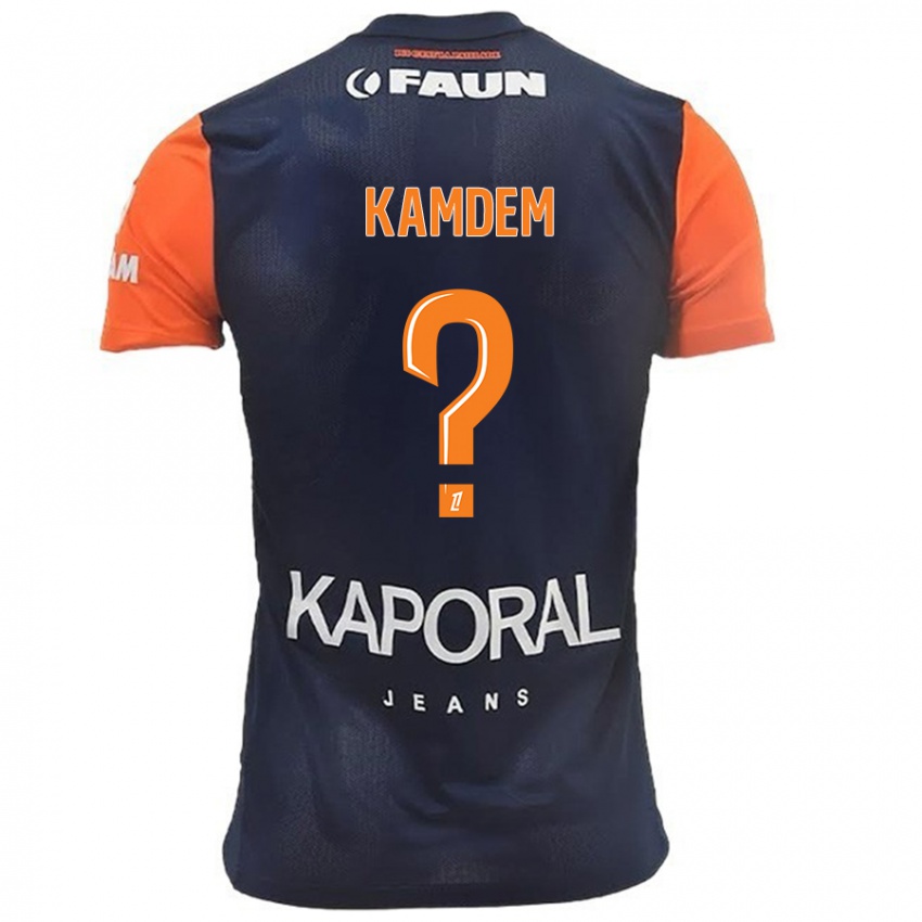 Børn Kevin Kamdem #0 Marineblå Orange Hjemmebane Spillertrøjer 2024/25 Trøje T-Shirt