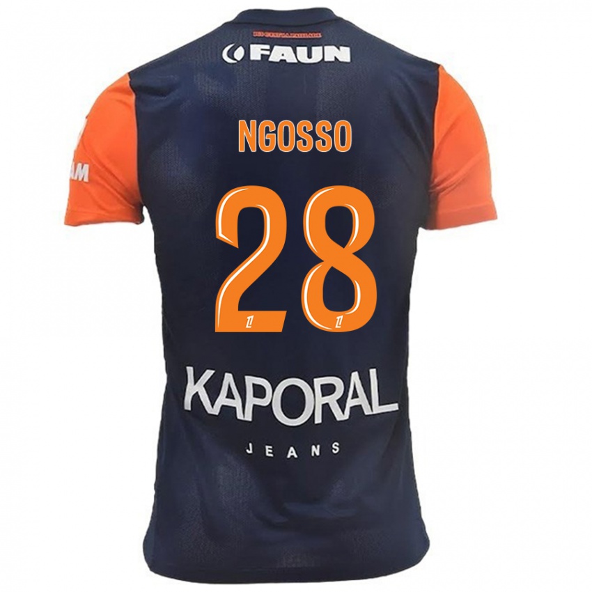 Børn Glenn Ngosso #28 Marineblå Orange Hjemmebane Spillertrøjer 2024/25 Trøje T-Shirt