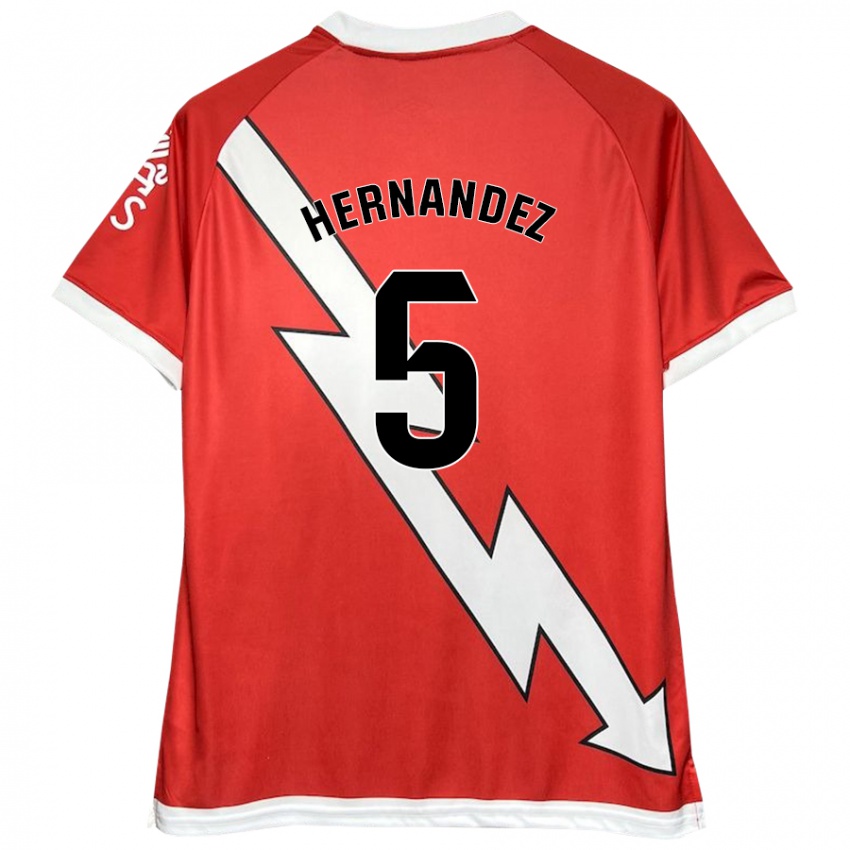 Børn Aridane Hernández #5 Hvid Rød Hjemmebane Spillertrøjer 2024/25 Trøje T-Shirt