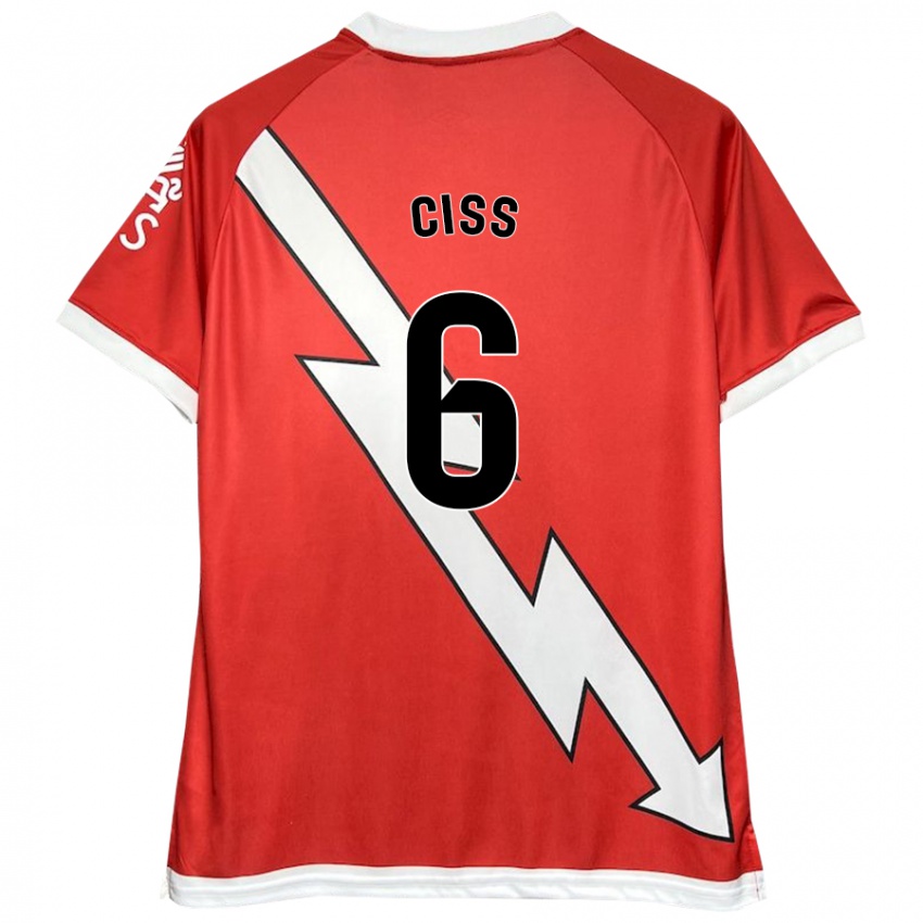 Børn Pathé Ciss #6 Hvid Rød Hjemmebane Spillertrøjer 2024/25 Trøje T-Shirt