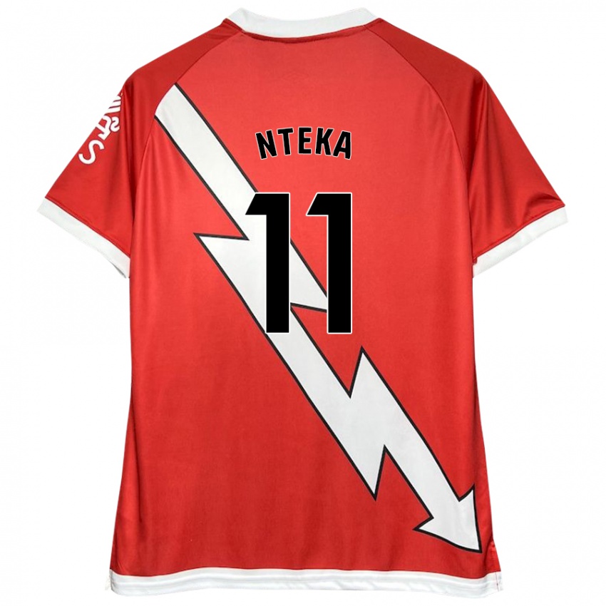 Børn Randy Nteka #11 Hvid Rød Hjemmebane Spillertrøjer 2024/25 Trøje T-Shirt