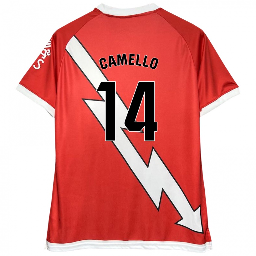 Børn Sergio Camello #14 Hvid Rød Hjemmebane Spillertrøjer 2024/25 Trøje T-Shirt