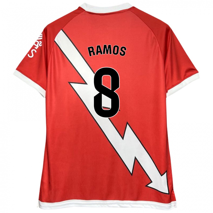 Børn Iván Ramos #8 Hvid Rød Hjemmebane Spillertrøjer 2024/25 Trøje T-Shirt