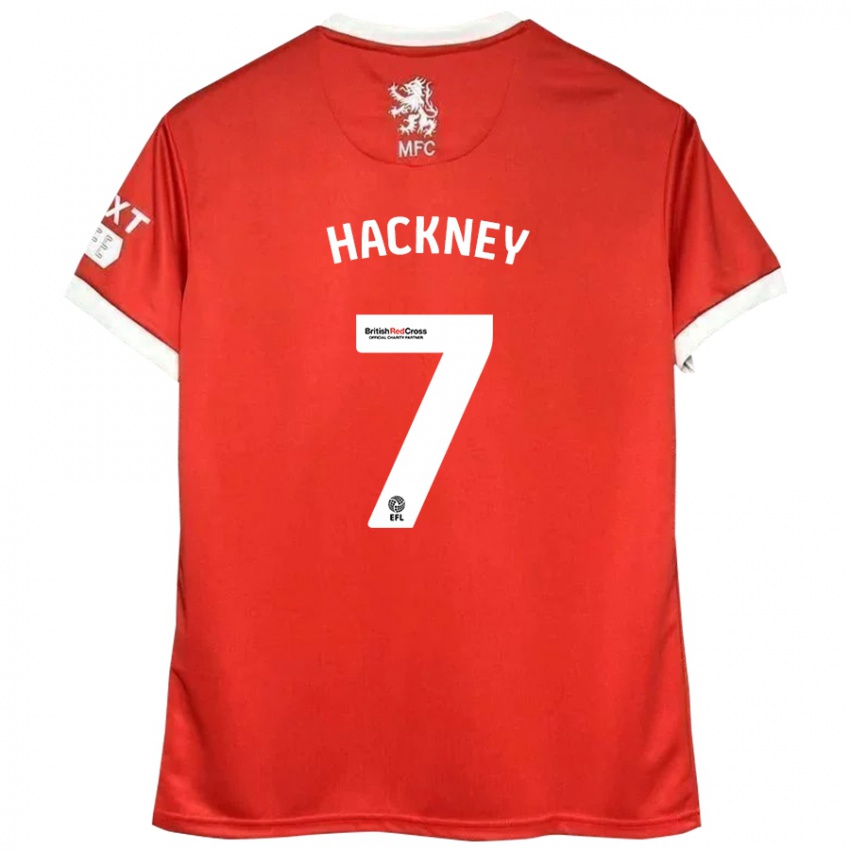 Børn Hayden Hackney #7 Rød Hvid Hjemmebane Spillertrøjer 2024/25 Trøje T-Shirt