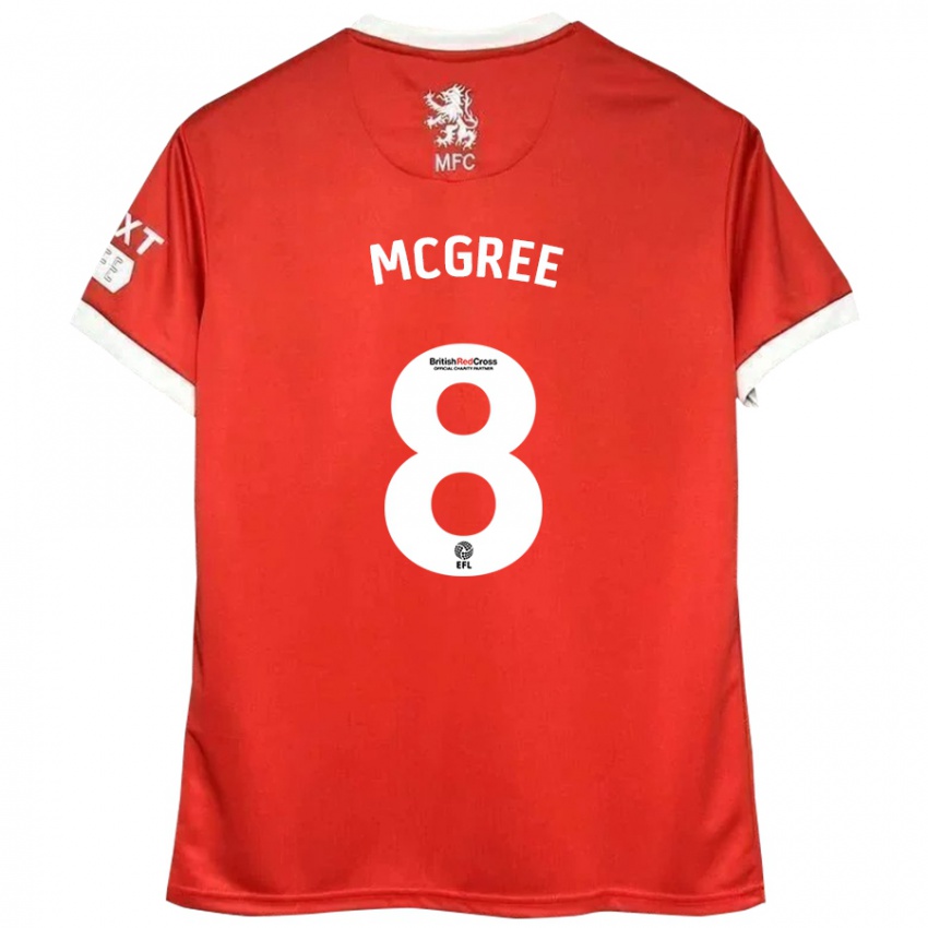 Børn Riley Mcgree #8 Rød Hvid Hjemmebane Spillertrøjer 2024/25 Trøje T-Shirt