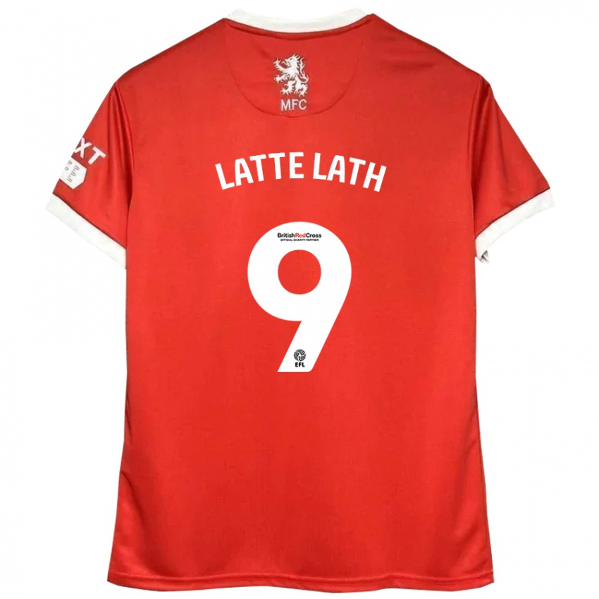 Børn Emmanuel Latte Lath #9 Rød Hvid Hjemmebane Spillertrøjer 2024/25 Trøje T-Shirt