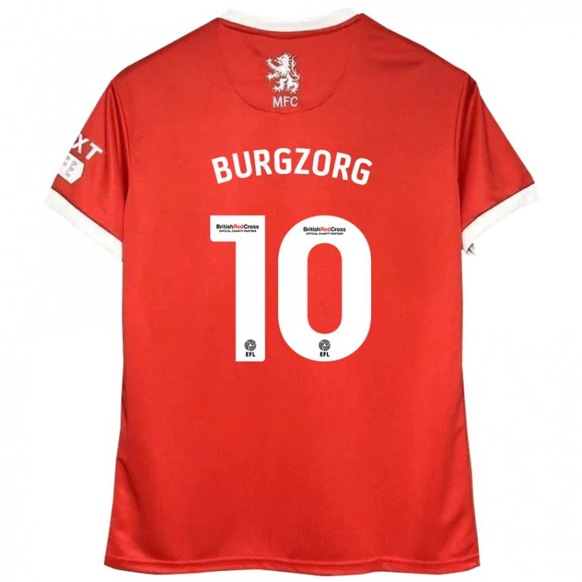 Børn Delano Burgzorg #10 Rød Hvid Hjemmebane Spillertrøjer 2024/25 Trøje T-Shirt