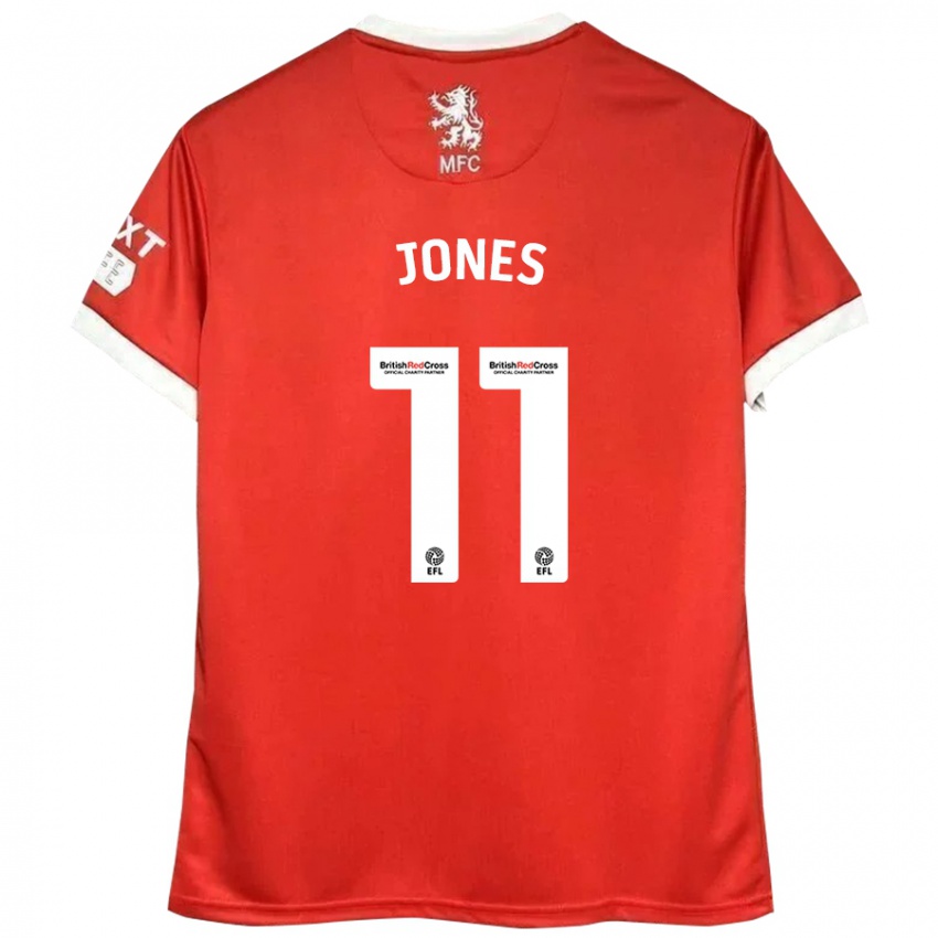 Børn Isaiah Jones #11 Rød Hvid Hjemmebane Spillertrøjer 2024/25 Trøje T-Shirt