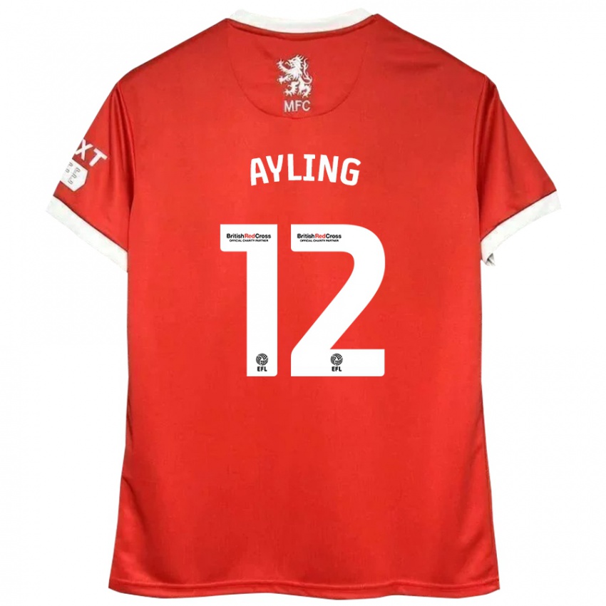 Børn Luke Ayling #12 Rød Hvid Hjemmebane Spillertrøjer 2024/25 Trøje T-Shirt