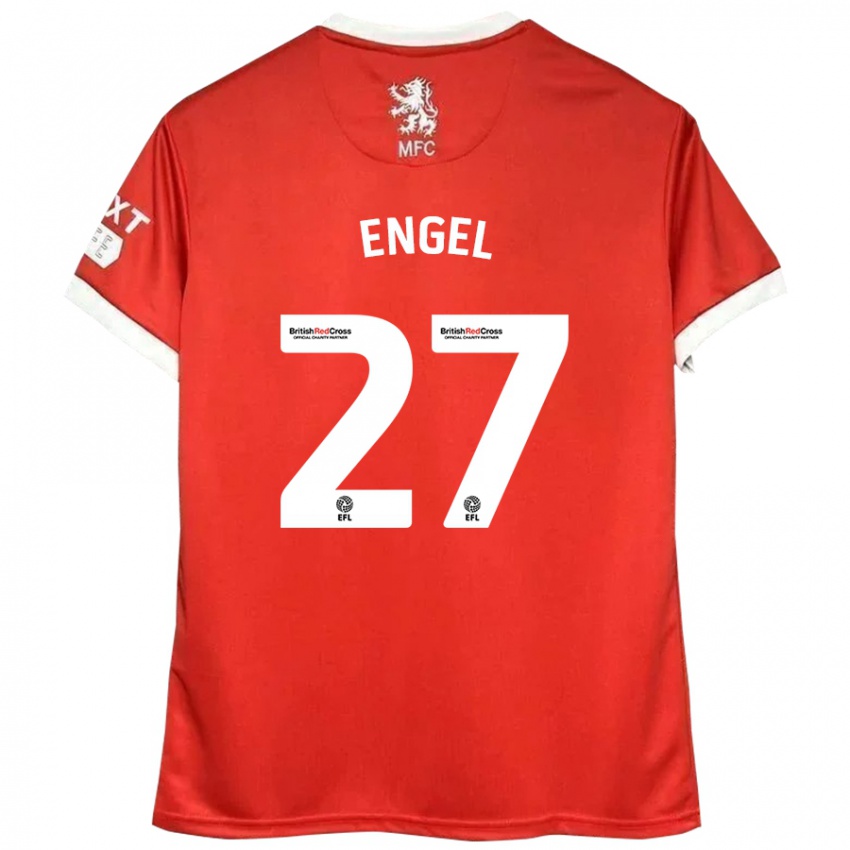 Børn Lukas Engel #27 Rød Hvid Hjemmebane Spillertrøjer 2024/25 Trøje T-Shirt